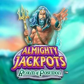 Almighty Jackpots – Realm of Poseidon slot logo by Novomatic at Paradise 8 Casino